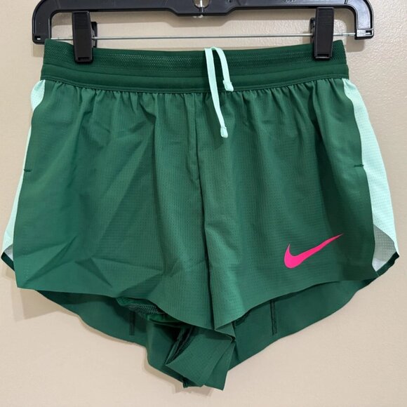 Nike Pro Elite Team 2” Running Shorts Womens XS Made In USA Green DX8986-341 NEW - Picture 1 of 11